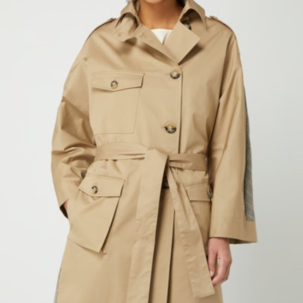 BNWT The Kooples Gabardine Oversized Cargo Long Trench Coat